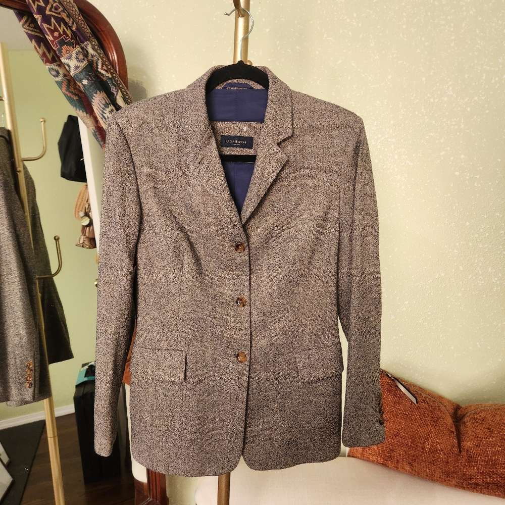 PIAZZA SEMPIONE | Textured Wool-Blend Blazer Size: IT 44 / Approx. Medium